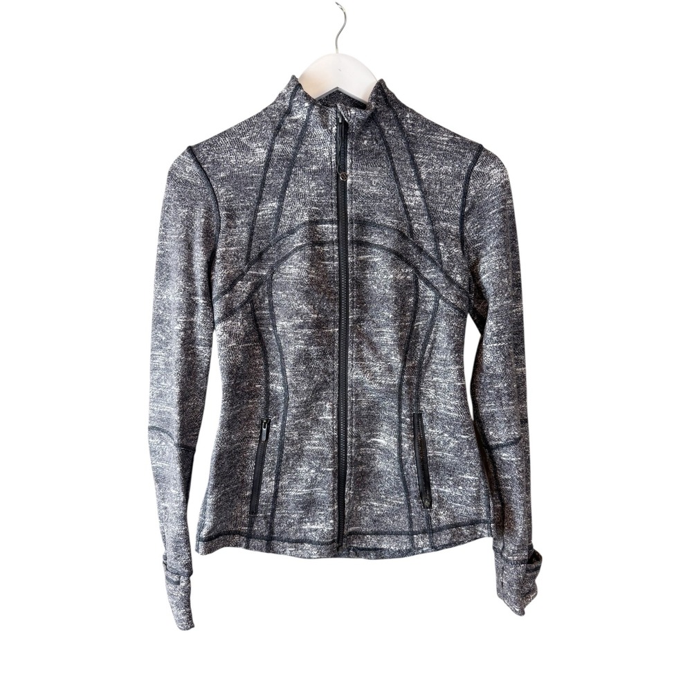 Lululemon‎ Define JacketRush Jacquard Black White Space Dye Luon Full Zip Yoga 6